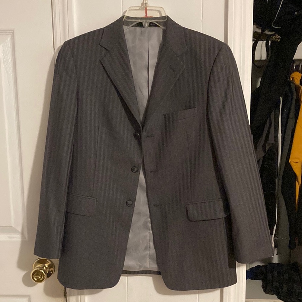 Grey Michael Kors blazer with multiple pockets